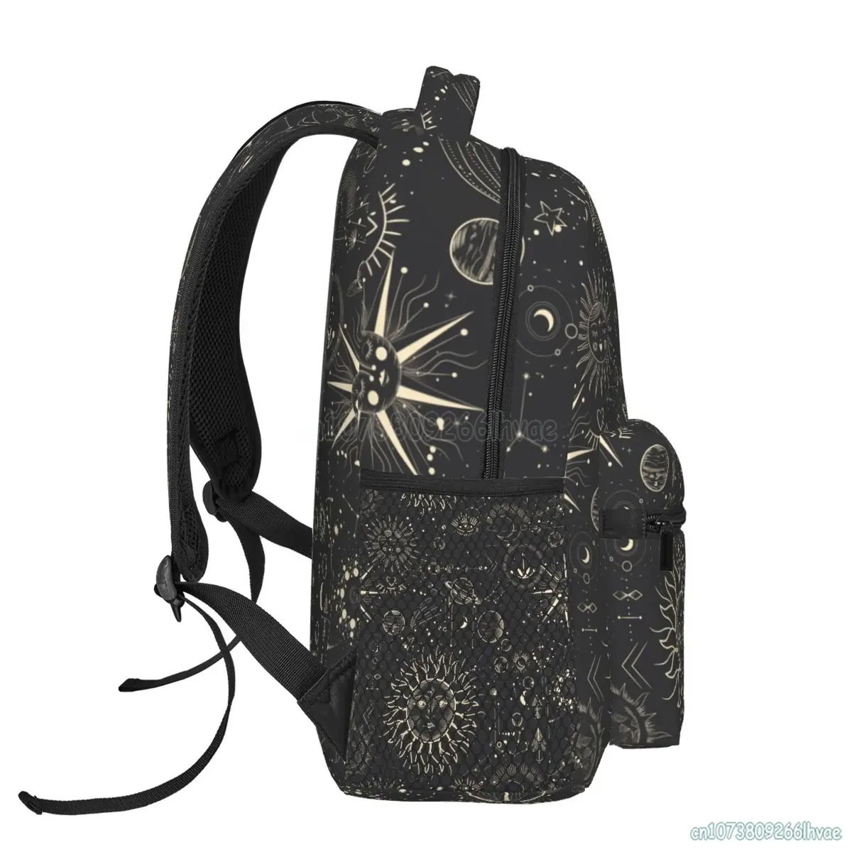 sac à dos de voyage souple unisexe, motif céleste, soleil et lune, sacs à dos gothiques mystiques, cartable pour étudiants