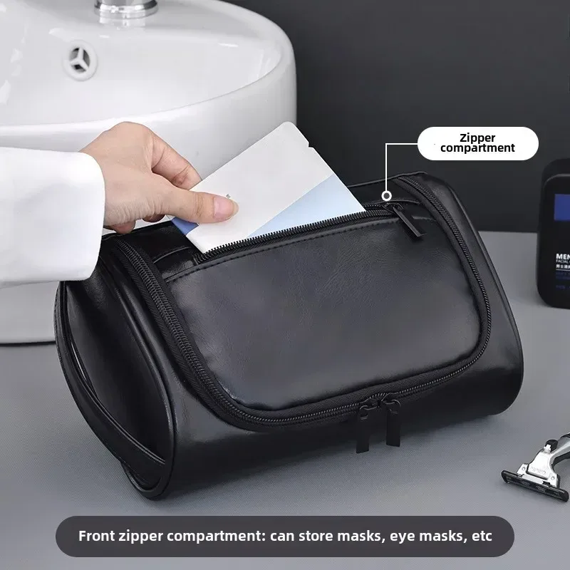 trousse de toilette de voyage de haute qualité pour femmes et hommes, sacs à cosmétiques rétro en cuir pu, trousse de maquillage de voyage étanche