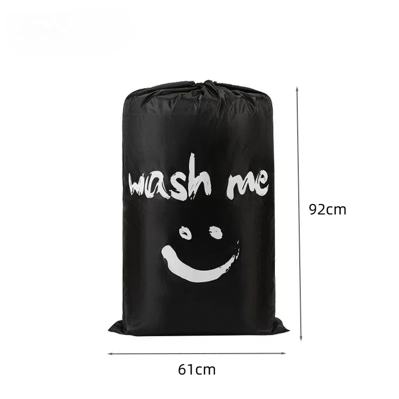 sac à linge imprimé smiley, sac de rangement, sac pour vêtements sales à cordon