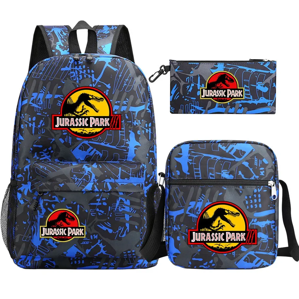 dinosaur jurassic world park 3 pièces garçons filles enfants retour à l'école livre sacs, sac à dos étudiant, sac à bandoulière trousse à crayons