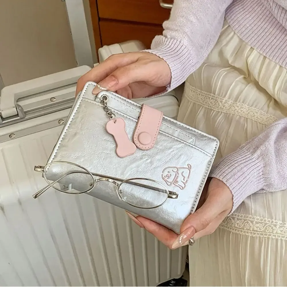 porte-carte pu sac de passeport sac à main mignon chiot passeport pince multifonctionnel étui à cartes sac de rangement de cartes accessoires de voyage