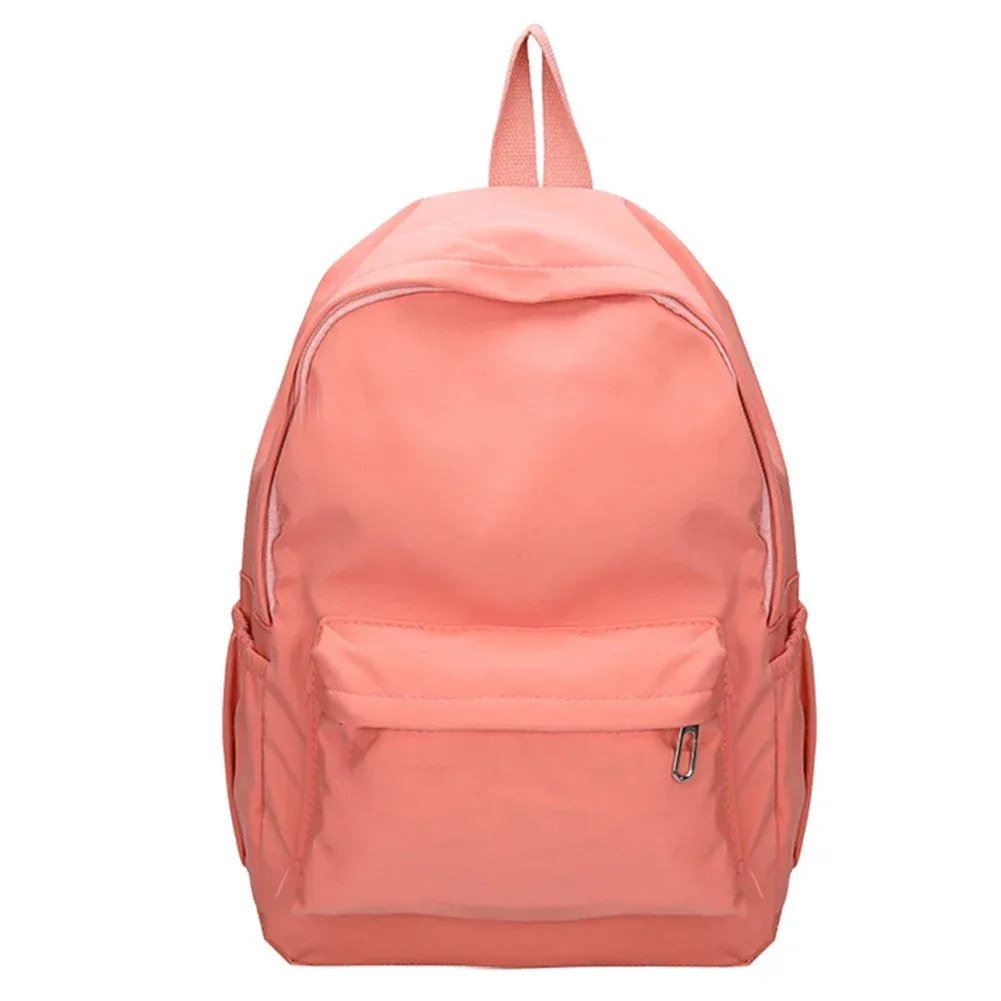 preppy – sac à bandoulière de couleur unie, sac à dos d'école en nylon pour adolescent coréen, sac d'école blanc, sac à dos de sport et de voyage pour femmes