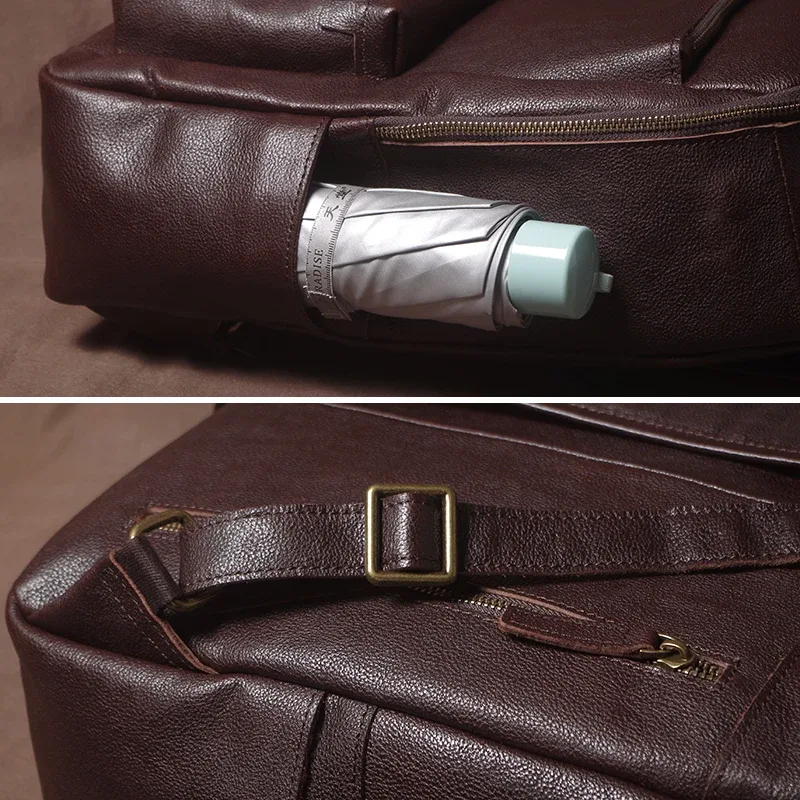 guro – sac à dos en cuir véritable de qualité supérieure pour hommes et femmes, sac de voyage d'affaires de luxe en cuir de vache, cartable de bureau pour ordinateur portable