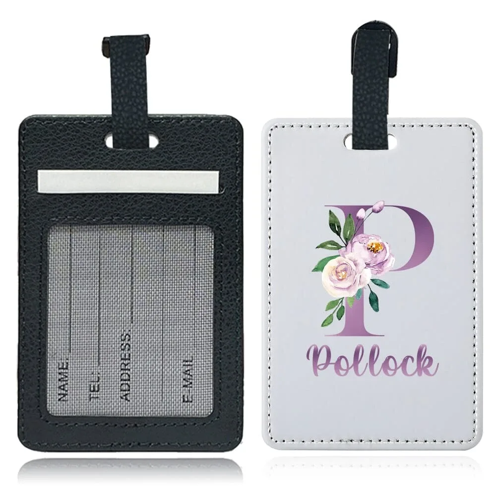 étiquette de bagage personnalisée en pu avec nom, porte-identifiant pour avion, porte-adresse pour valise, carte nominative, étiquette d'embarquement portable