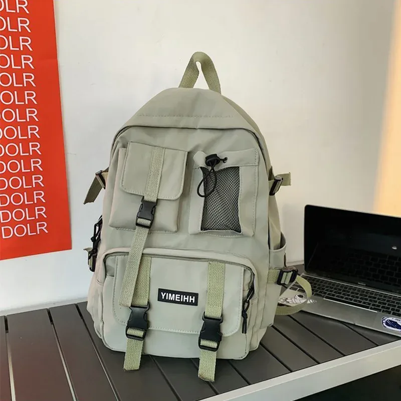 sac à dos à poches multiples pour hommes et femmes, sac de styliste avec boucle d'insertion en toile, sacs à dos pour ordinateur portable pour adolescents, sacs d'école pour étudiants