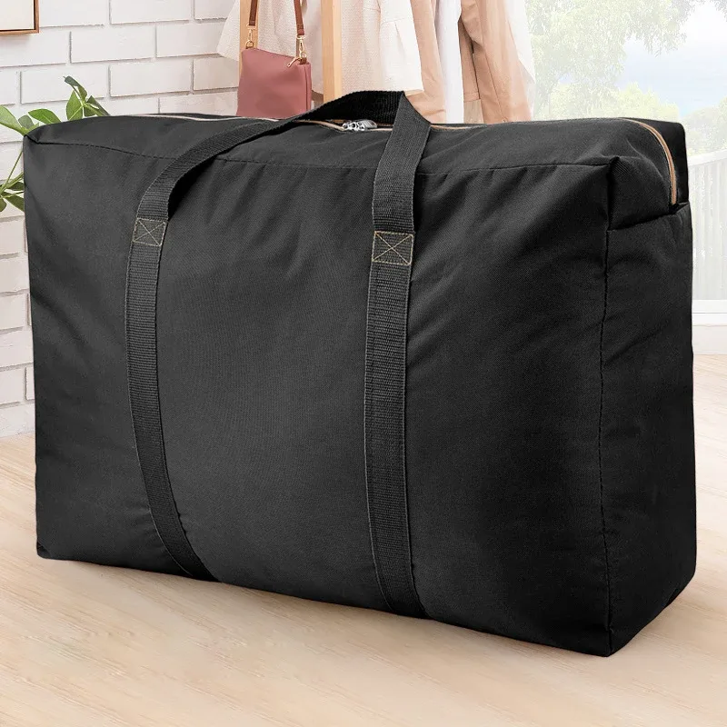 Nouveau 130L grande capacité pliant sac à bagages unisexe épaississement Oxford tissu voyage sacs polochon robuste mobile maison sac de rangement
