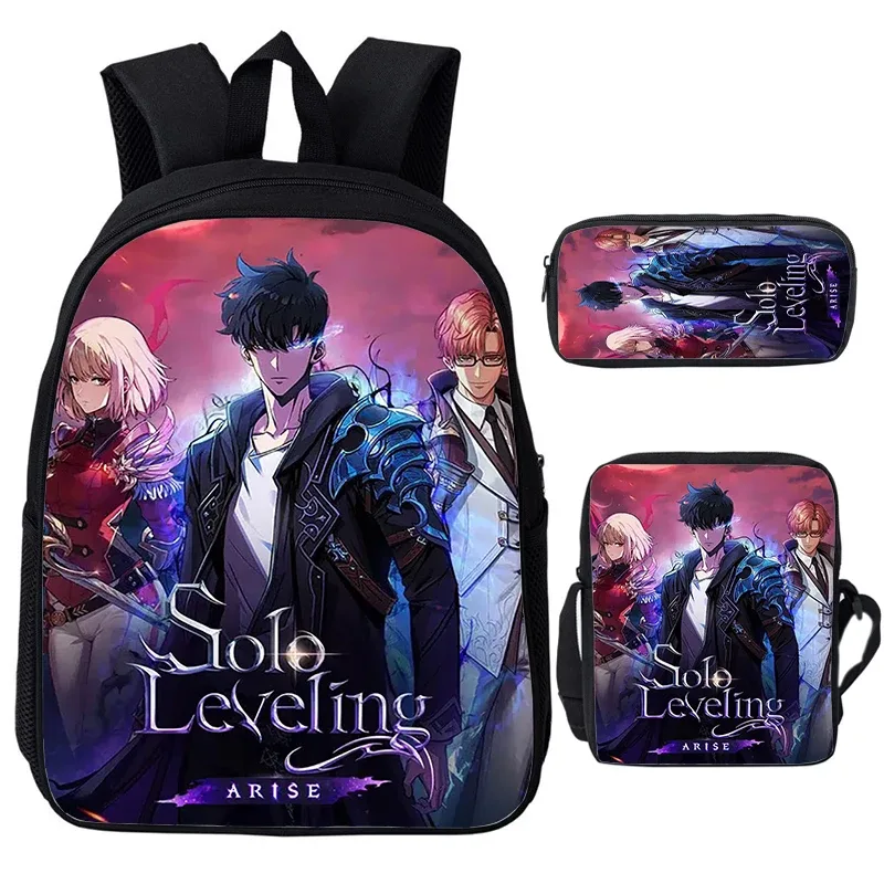 solo nivellement igris enfant sacs à dos sac à bandoulière trousse à crayons 3 pièces ensemble grande capacité sacs d'école pour garçons filles voyage sacs à dos