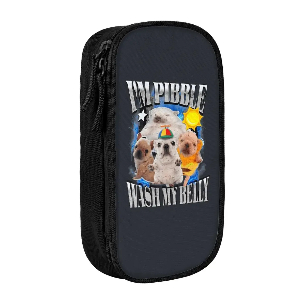 je suis pibble chien chiot laver mon ventre trousse à crayons filles garçons rétro boîte à stylos personnalisé école étuis à crayons papeterie cadeau d'anniversaire