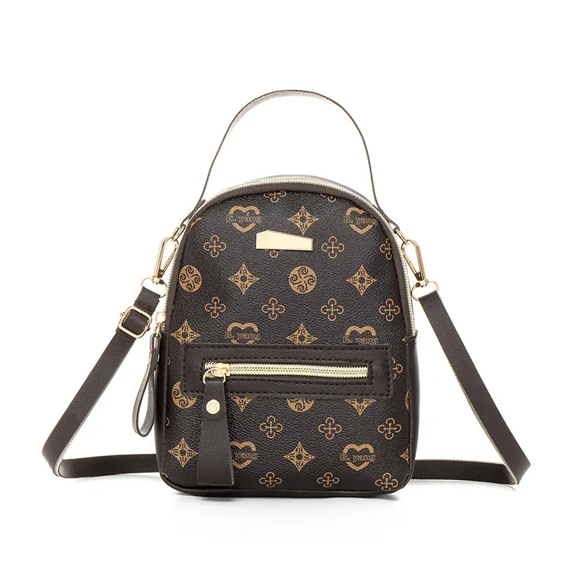 sac à dos mini femme cuir pu imprimé élégant multifonction léger sac à bandoulière pour sortie quotidienne voyage