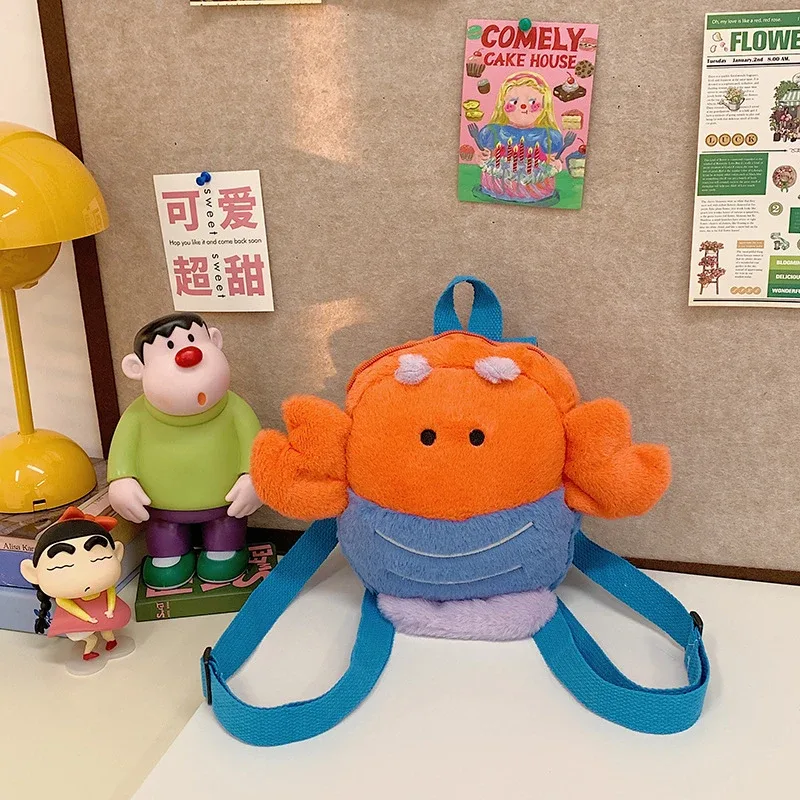 sac à dos en peluche de grande capacité pour enfants, sac à beurre, sac à dos initié, dessin animé, animal marin, mignon, personnalité de la mode, drôle