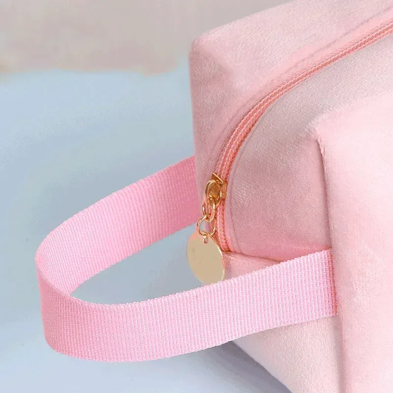 mode femmes sac cosmétique voyage serviette hygiénique maquillage articles de toilette lavage organisateur sac de rangement velours nécessaire maquillage pochette