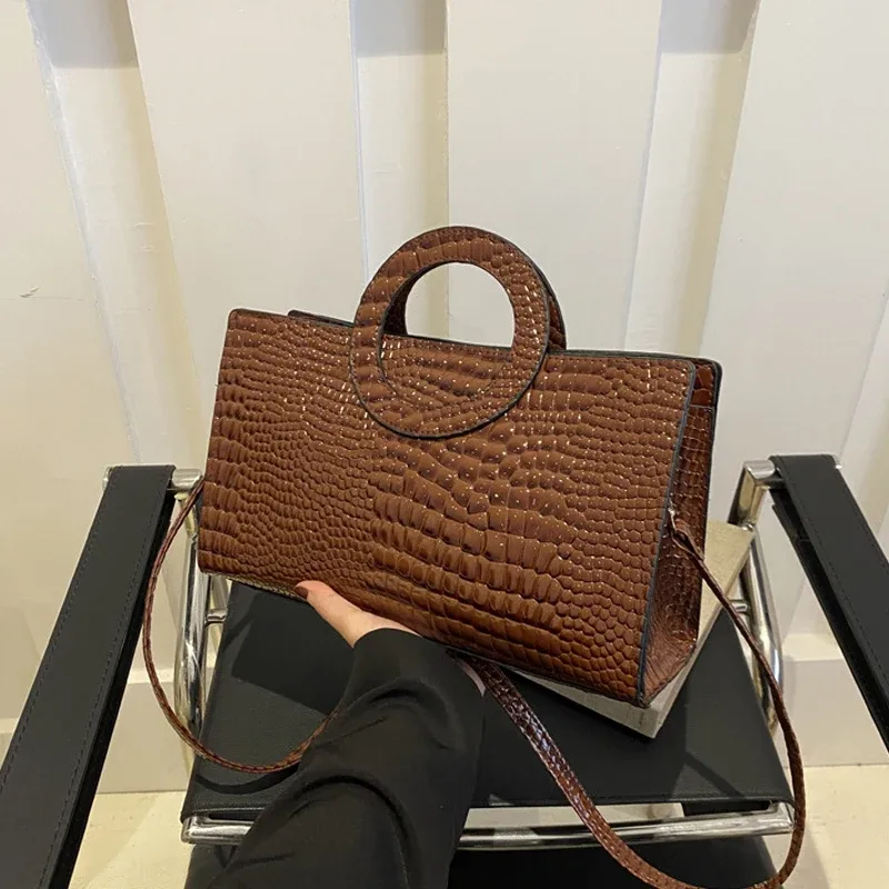 sacs à main en cuir pu motif crocodile pour femmes, sac carré vert, marque de mode, sacs à bandoulière, pochettes féminines