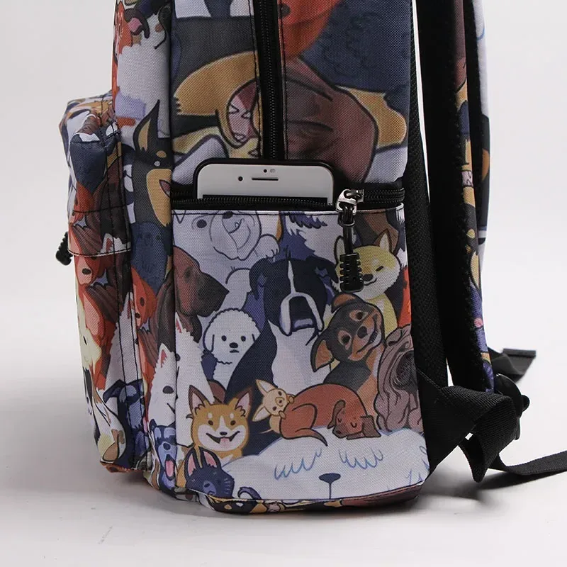 sac à dos imprimé chaton/chien, mignon, pour adolescent, garçon, fille, enfants, cartable pour voyage