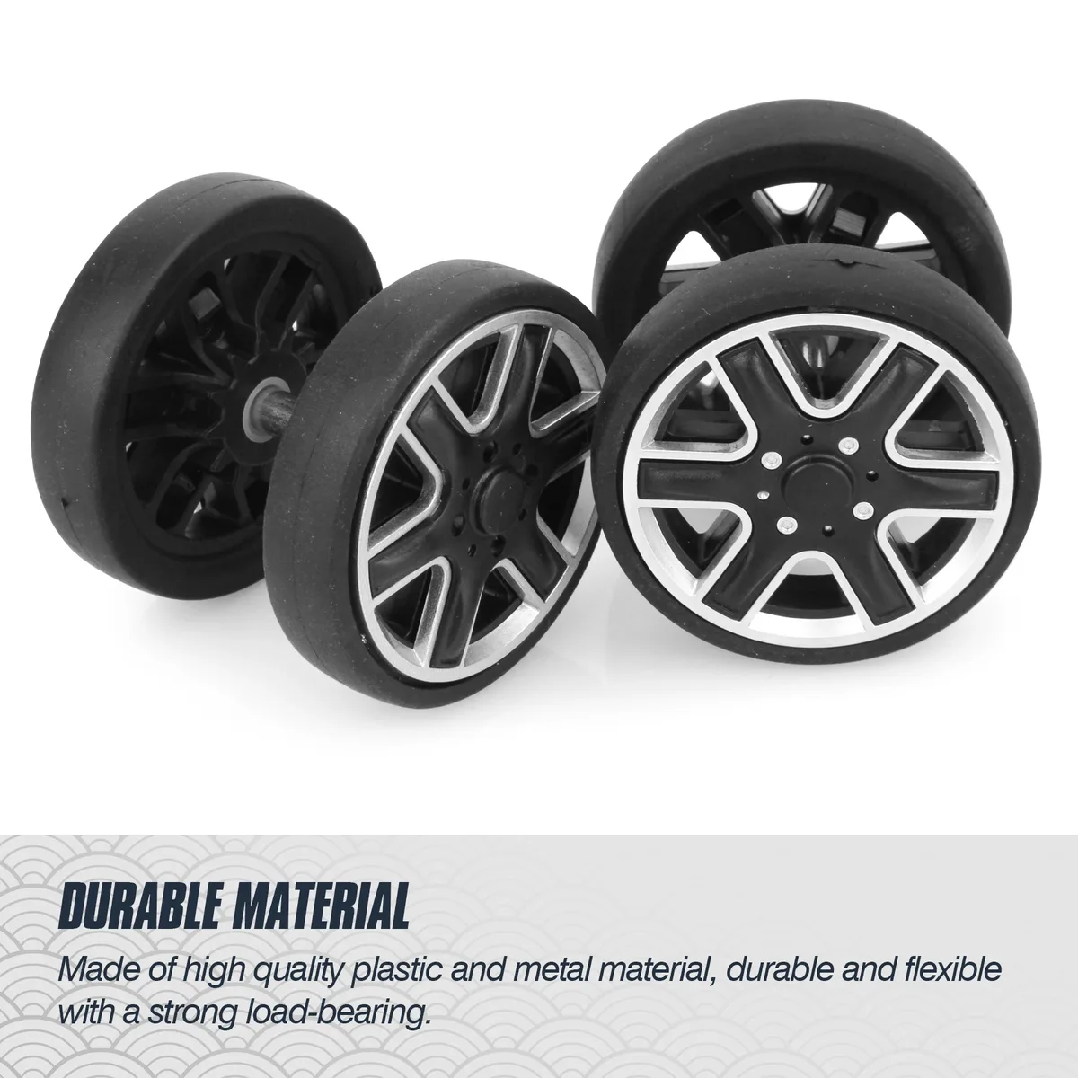 roues de rechange noires pour bagages, 8 pièces, avec vis, roues pour bagages de voyage, pièces de rechange pour valise, essieux de 55mm, réparation de roues à roulettes