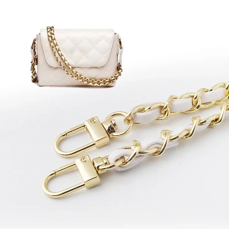 30/60/100/120/140cm cuir pu + chaîne en métal sac à bandoulière sangle pour femmes sac de mode sac à bandoulière dame bracelet en cuir pour sac à main