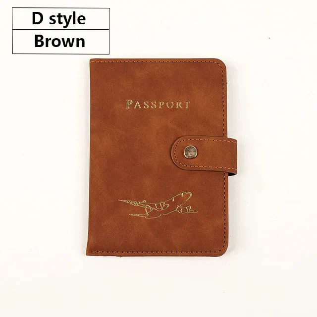 portefeuille de voyage en cuir pu souple multi-fentes avec logo avion, fermeture à pression, porte-cartes sim et porte-documents d'identité