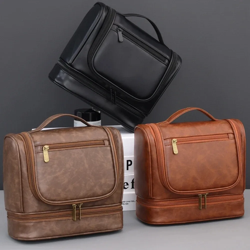 trousse de toilette d'affaires transfrontalière pour hommes, sac de maquillage étanche multifonctionnel haut de gamme de grande capacité, sac de rangement à main