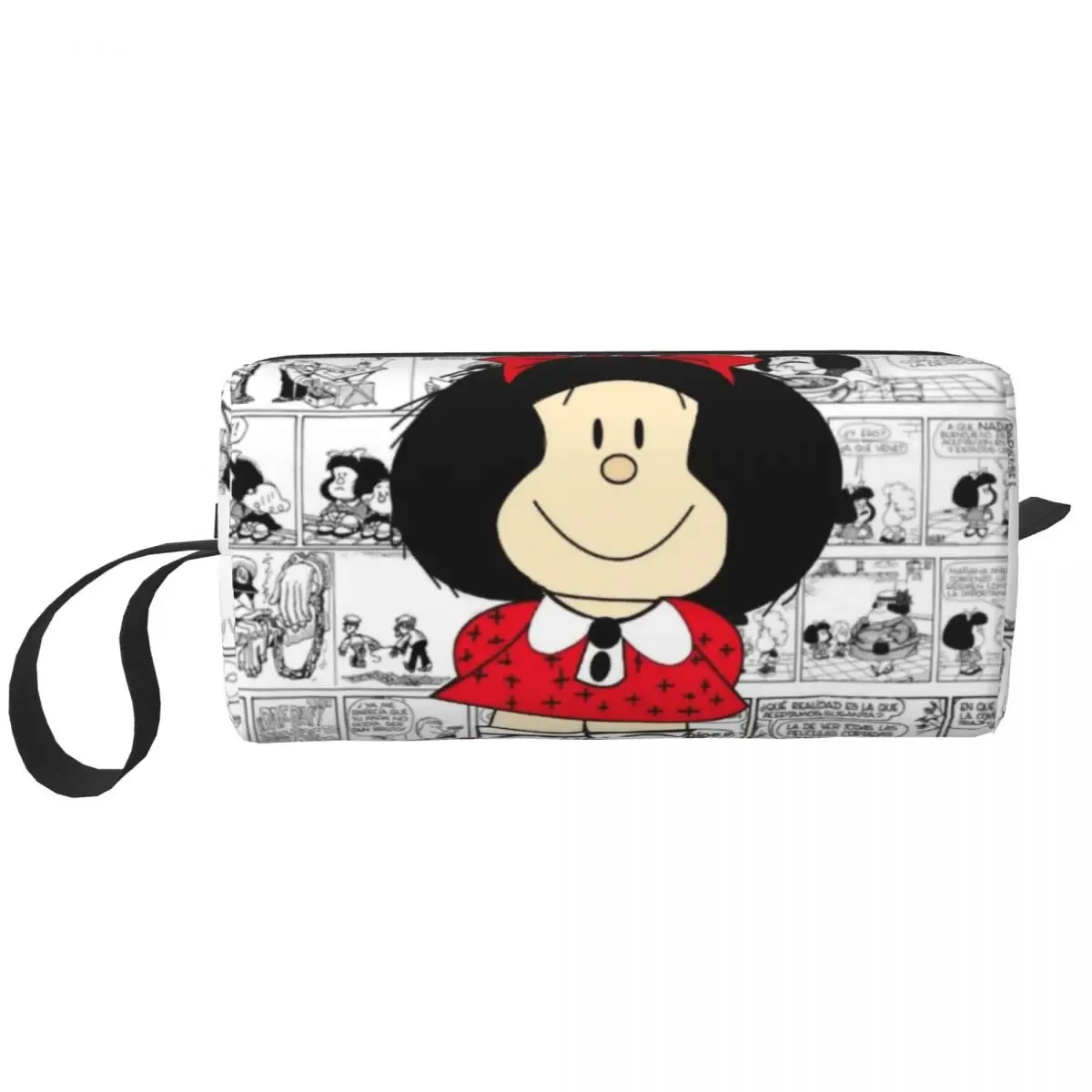 sac de maquillage personnalisé mafalda ballon coeur femmes voyage organisateur cosmétique mode quino manga dessin animé stockage trousses de toilette