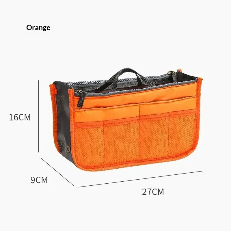 sac de rangement multifonctionnel à double fermeture éclair, grande capacité, pour le rangement et la classification des articles de maquillage et de toilette