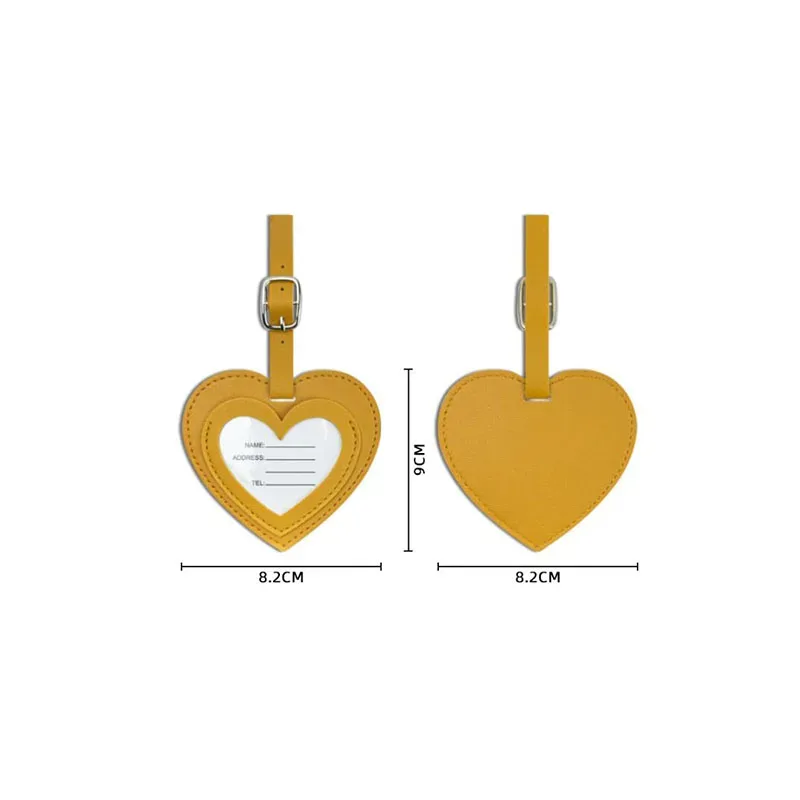 étiquettes de bagage en cuir pu épaissi, design créatif 'love', pour cartes d'embarquement, accessoires de voyage et de vacances, étiquettes d'identification nominative pour le check-in