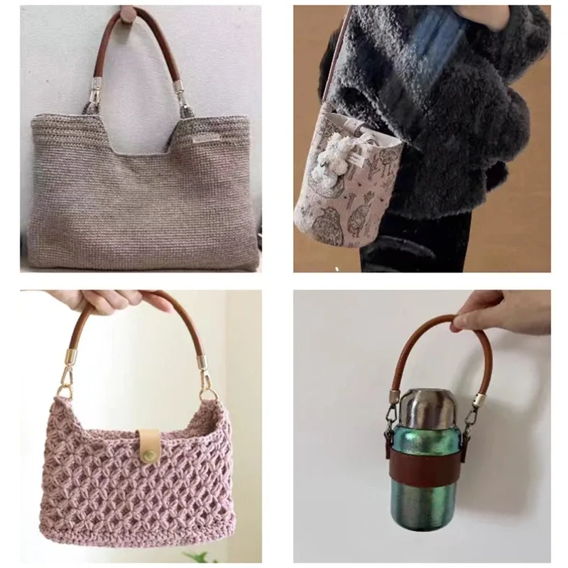 sangle de sac à bandoulière tressée en cuir pu de 30cm, poignées courtes, poignée de remplacement diy pour sac à main, accessoires de ceinture, 1/2 pièces