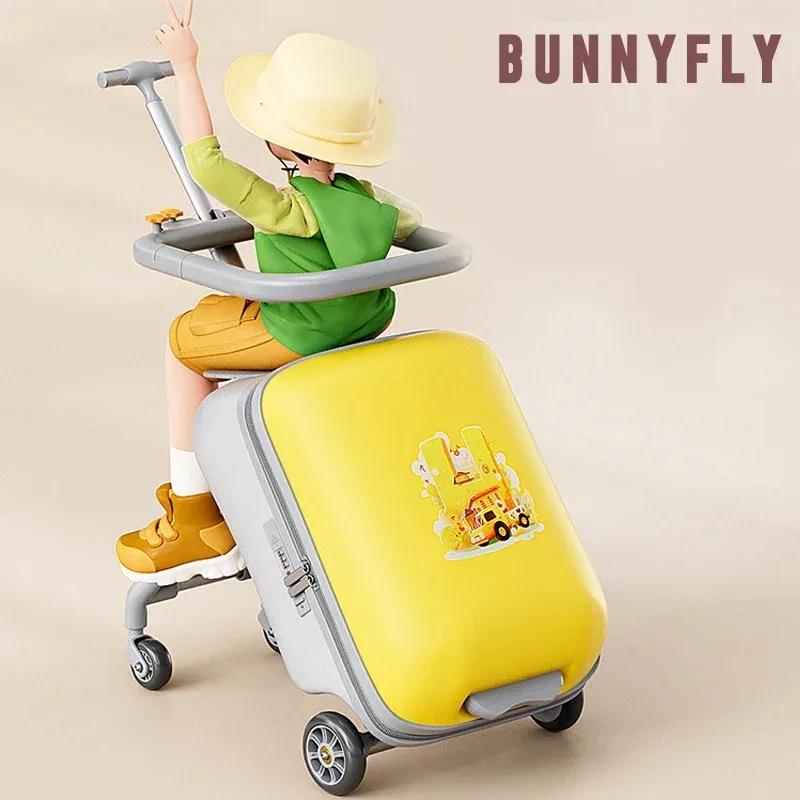 valise de chariot de voyage pour enfants, chariot de traction pour bagages pour enfants, sac de transport de siège de voyage, valise d'équitation pour bébé, bagage à main