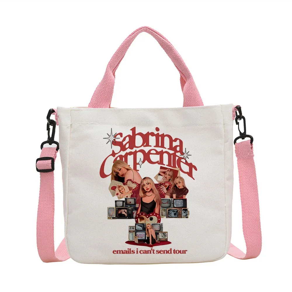 sac fourre-tout personnalisable sabrina carpenter, sacs en tissu pliables, sac de courses, sac à bandoulière pour femme