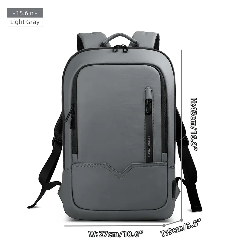 hk – sac à dos de haute qualité pour ordinateur portable de 15.6 pouces, sac à dos de voyage léger en tissu oxford imperméable pour hommes d'affaires