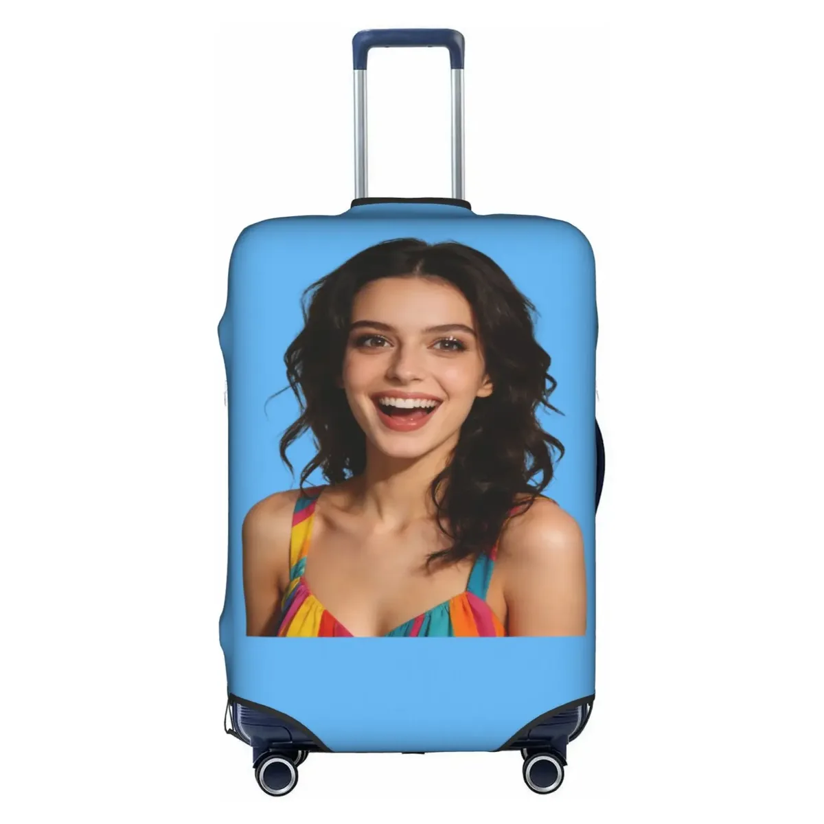 housse de protection pour bagages personnalisable avec texte, élastique, avec votre design, pour valises de voyage de 18 à 32 pouces