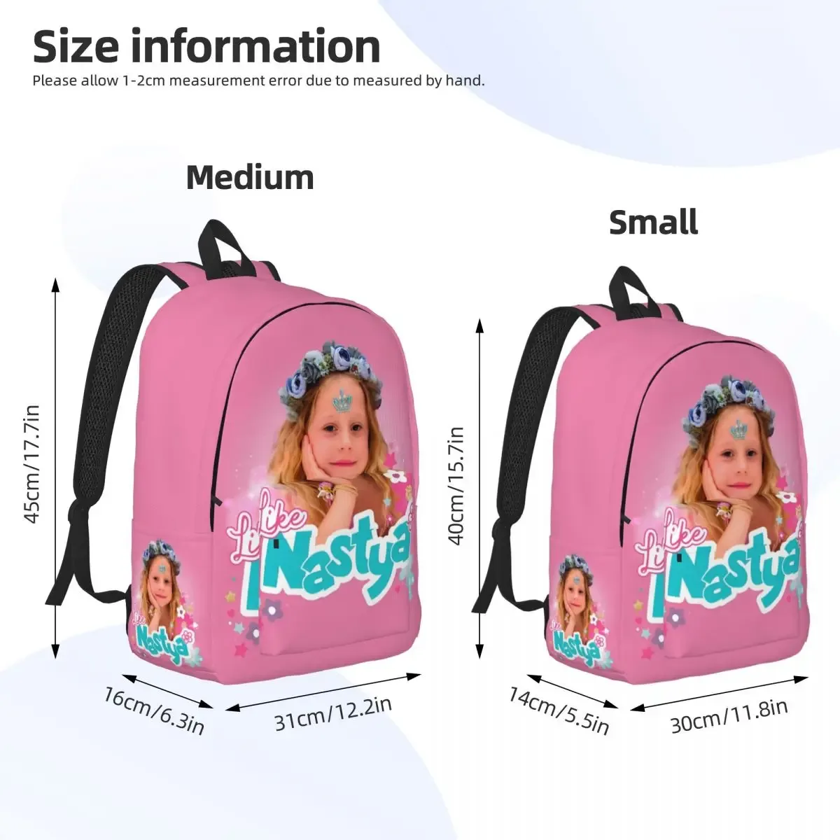 comme nastya mignon fille sac à dos décontracté en plein air lycée travail kawaii fleurs sac à dos pour hommes femmes ordinateur portable sac à bandoulière