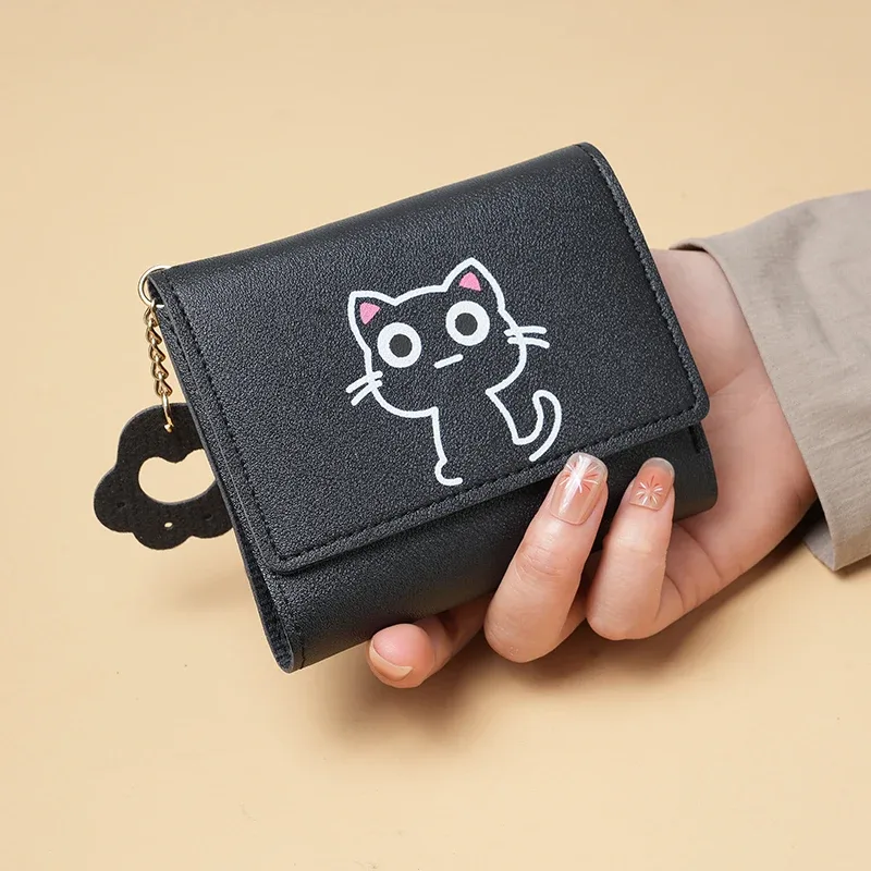 nouveau sac à main de style court femme mode petit étudiant poche sac à main mignon grande capacité multi-carte portefeuille
