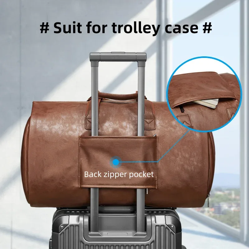sac de rangement personnalisé en cuir pu pliable, grande capacité, pour voyage d'affaires