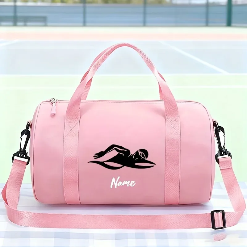 sac à main personnalisé avec nom, nouveau sac à main de voyage tendance et dynamique avec imprimé de natation, sac de rangement pour les passionnés de sport