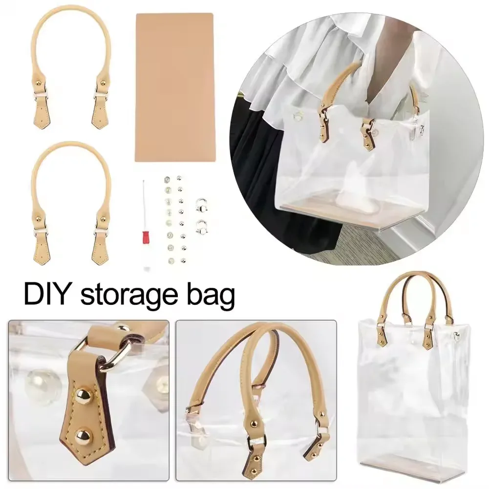 sac fourre-tout transparent en tpu pour femmes, kit de fabrication de sacs à main de grande capacité, sac à bandoulière fait à la main, sac cadeau, accessoires de voyage