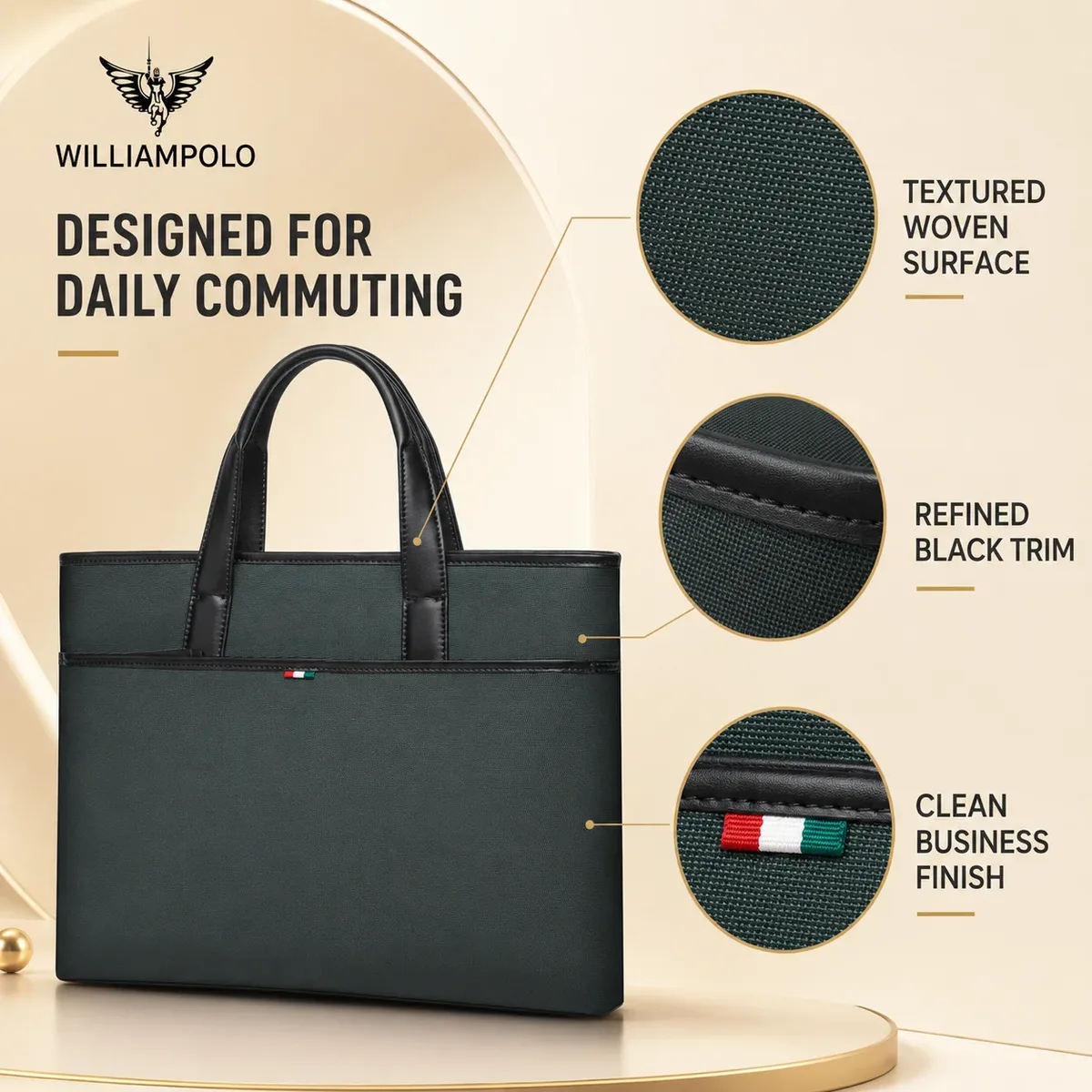 sac à main pour ordinateur portable résistant à l'usure pour homme, sacoche d'affaires pour ordinateur portable, sac à documents pour le bureau, les déplacements et les voyages