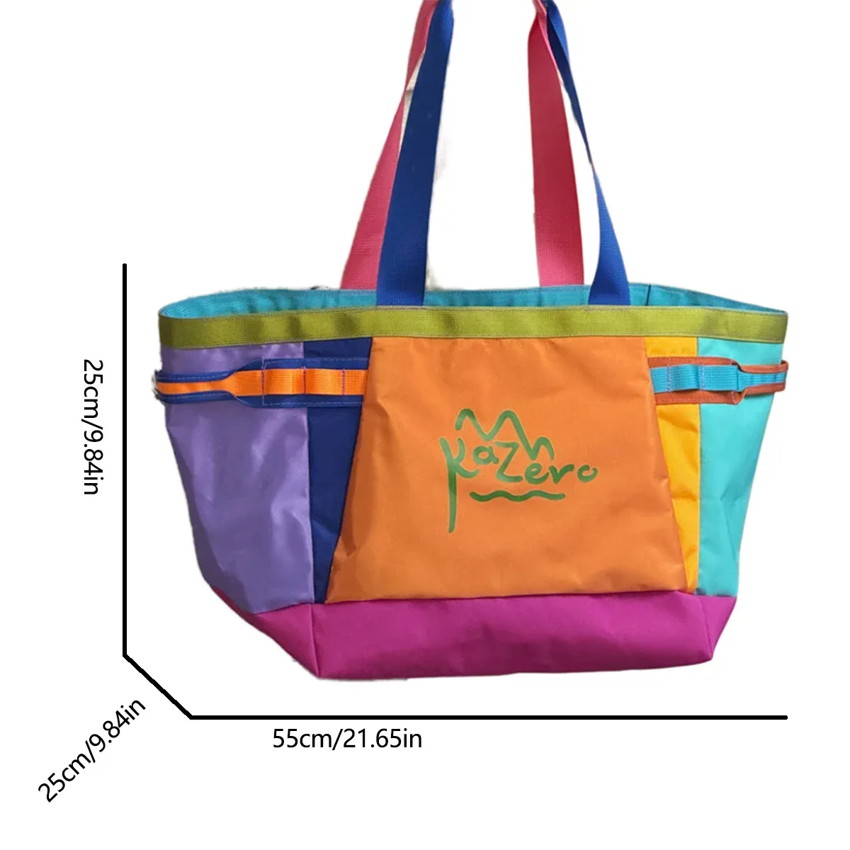 sac fourre-tout sportif pour femme dopamine, sac à bandoulière colorblock avec logo, sac à main multifonction à grande capacité pour les déplacements et le sport
