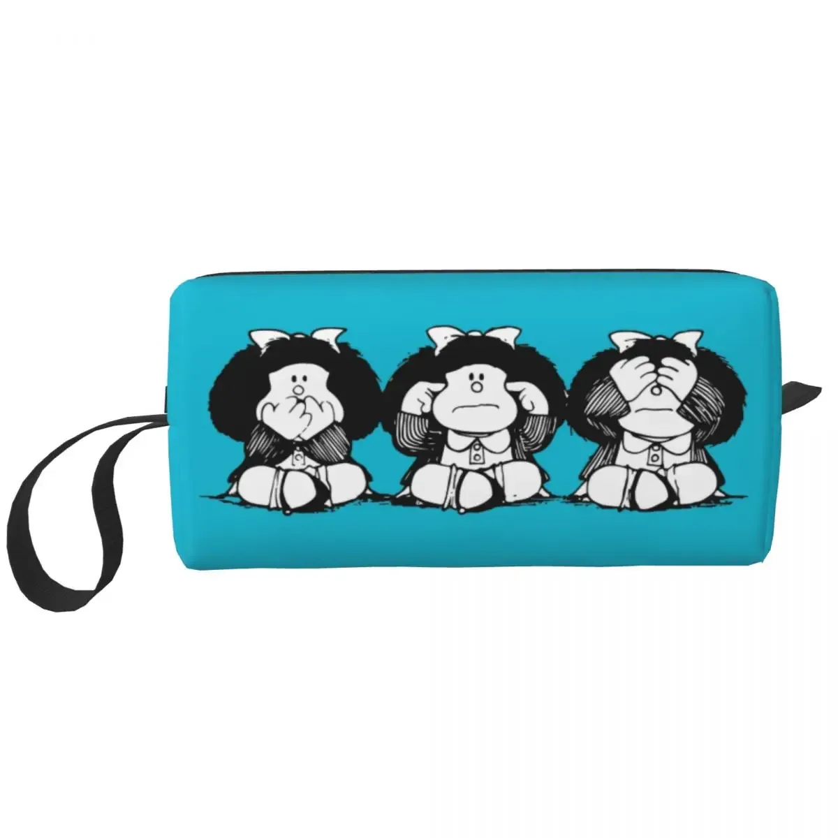 sac de maquillage personnalisé mafalda ballon coeur femmes voyage organisateur cosmétique mode quino manga dessin animé stockage trousses de toilette