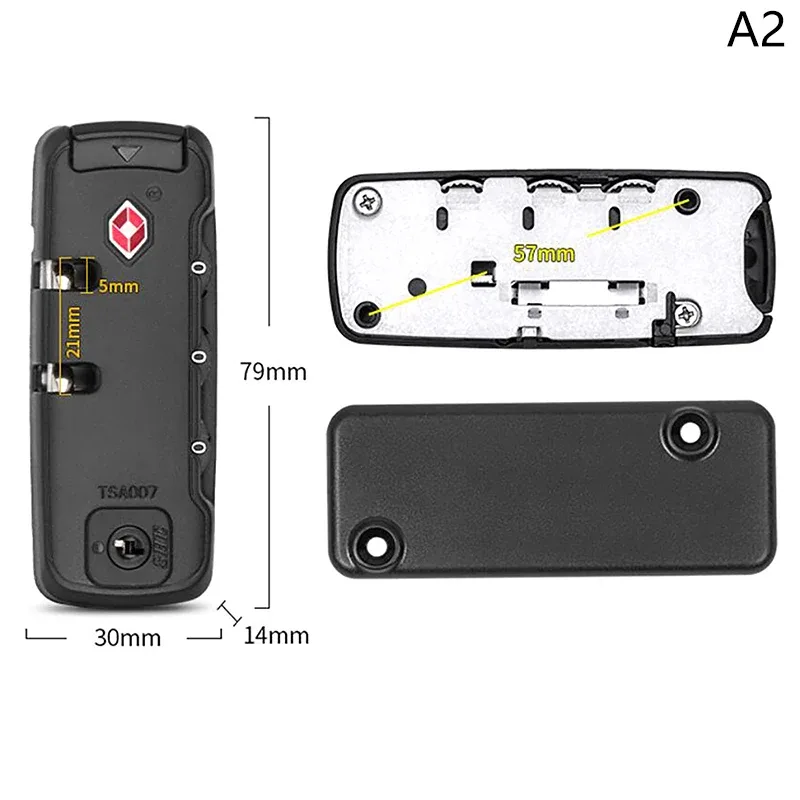 cadenas sécurité fixe combinaison trois chiffres tsa abc plastique noir vert rose usage voyage valise sac dos