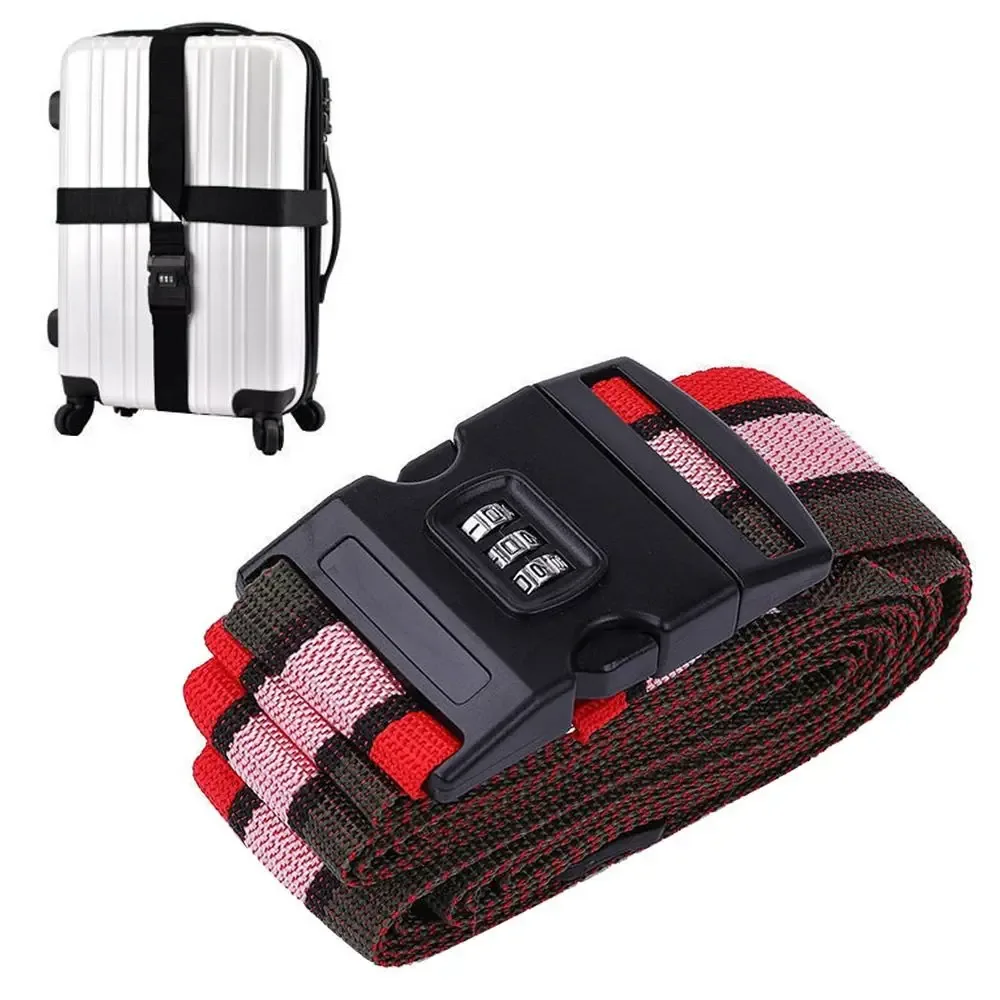 sangle de bagage de voyage réglable avec verrouillage par mot de passe, ceinture d'emballage, verrouillage sécurisé des bagages, antivol, ceinture de faisceau de bagages