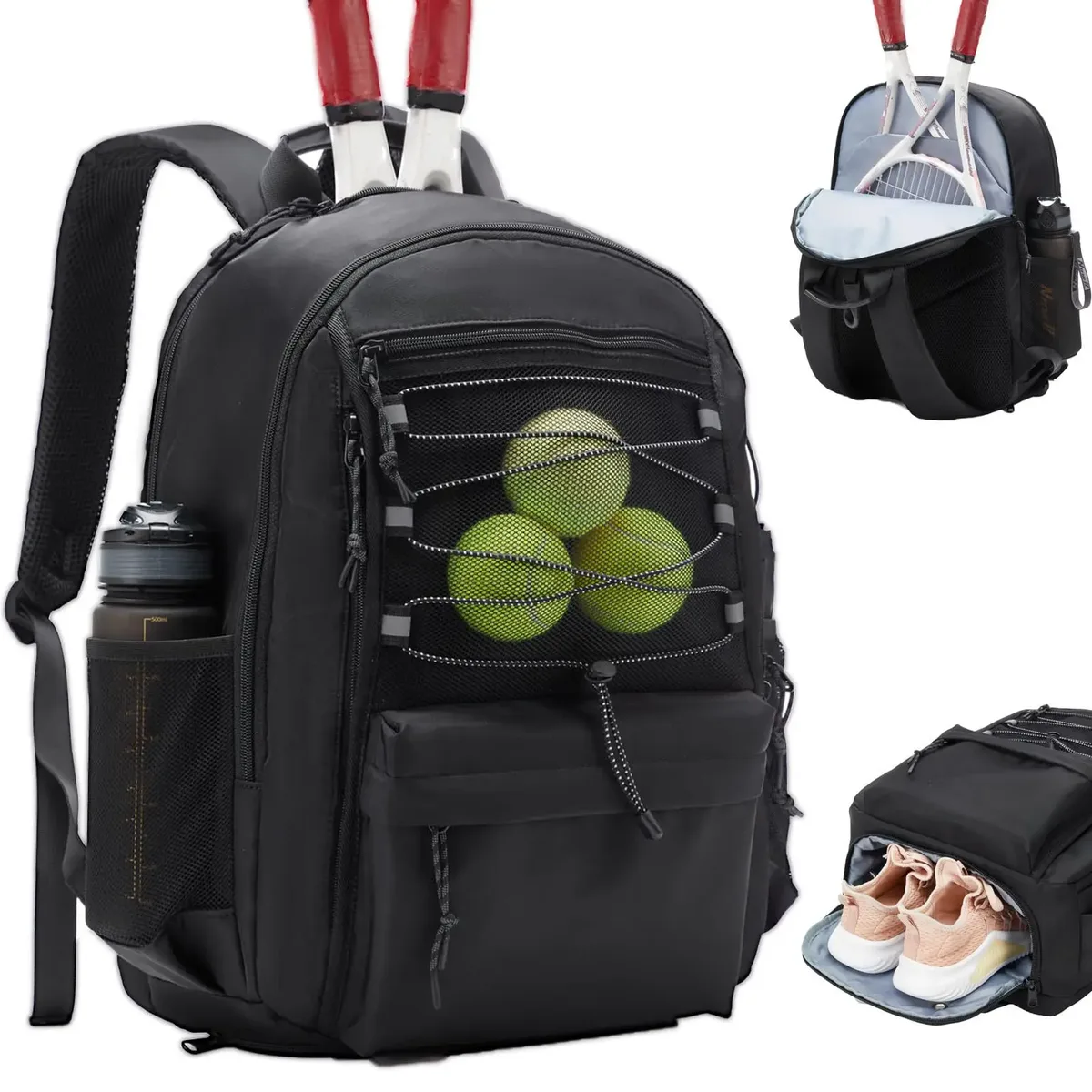 sac de raquette personnalisé avec logo imprimé, sac à dos de raquette de sport, sac de rangement de grande capacité pour chaussures, compartiment indépendant