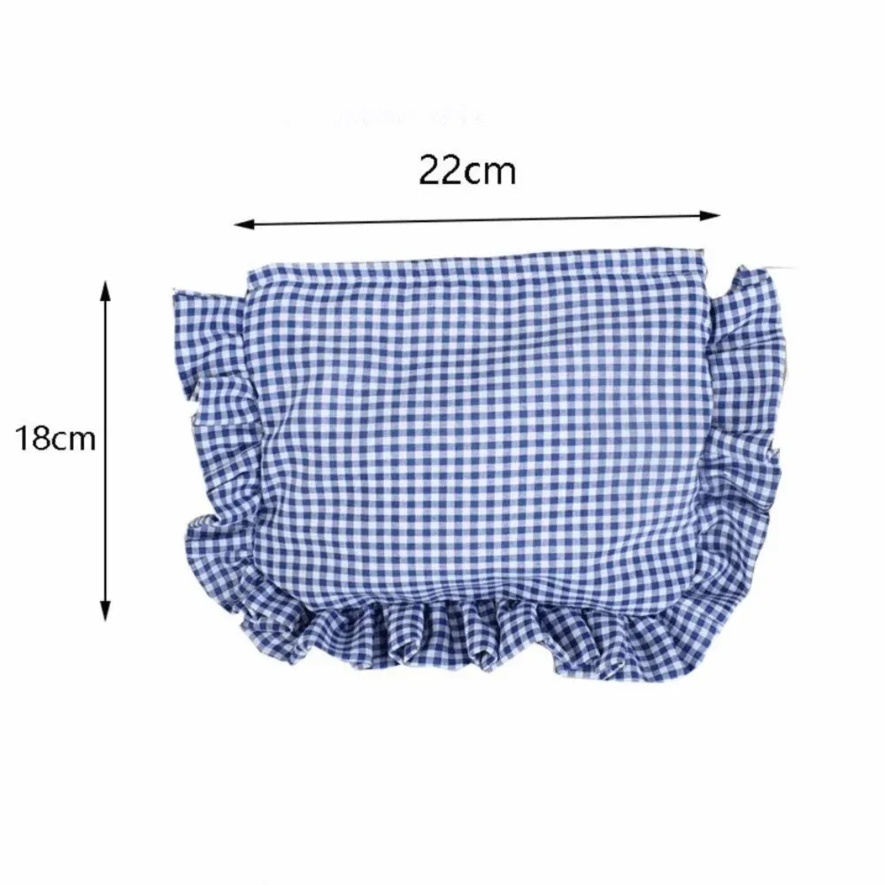 trousse de maquillage à volants et à carreaux durable grande capacité pochette cosmétique portable sac à main zippé maison & voyage
