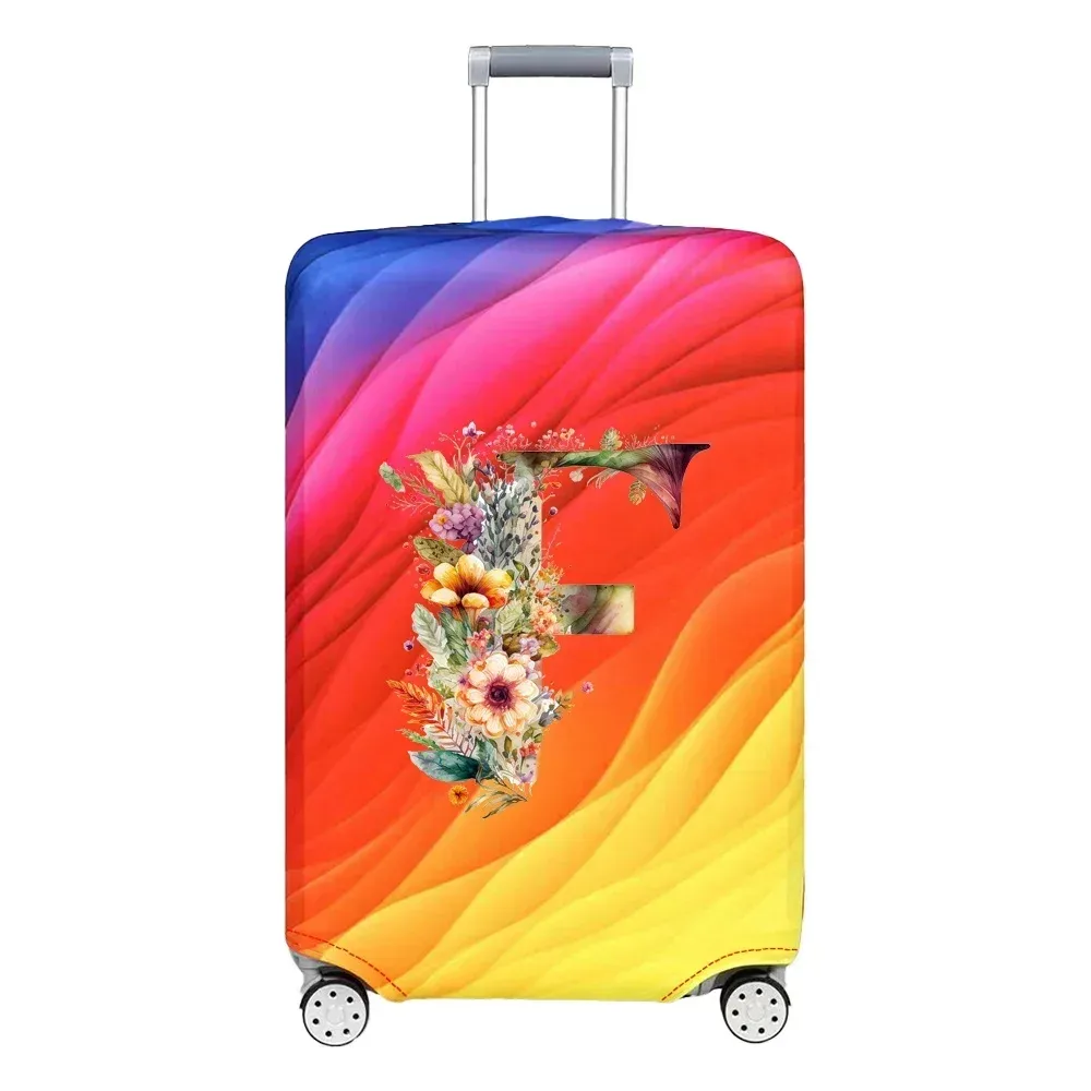 housse de protection extensible pour valise, série florale et lettres, pour valises de 18 à 32 pouces, organisateur de voyage