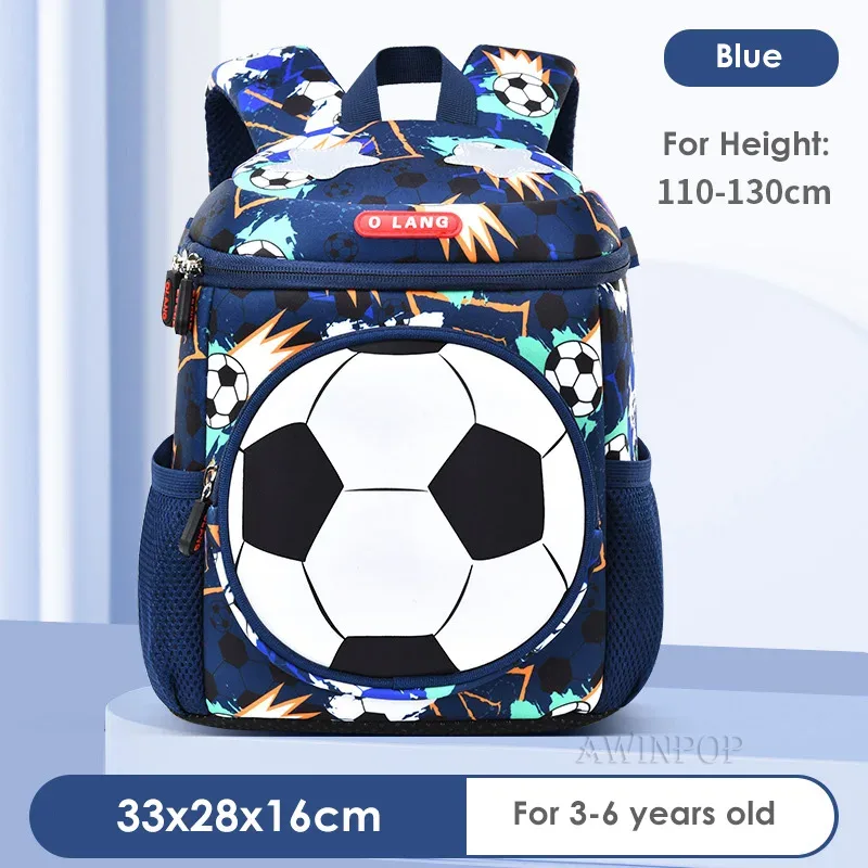 sacs d'école de football 3d pour garçons, sacs à dos d'école pour enfants de la maternelle, sac de voyage pour étudiants, pack pour enfants mochila infantil escolar