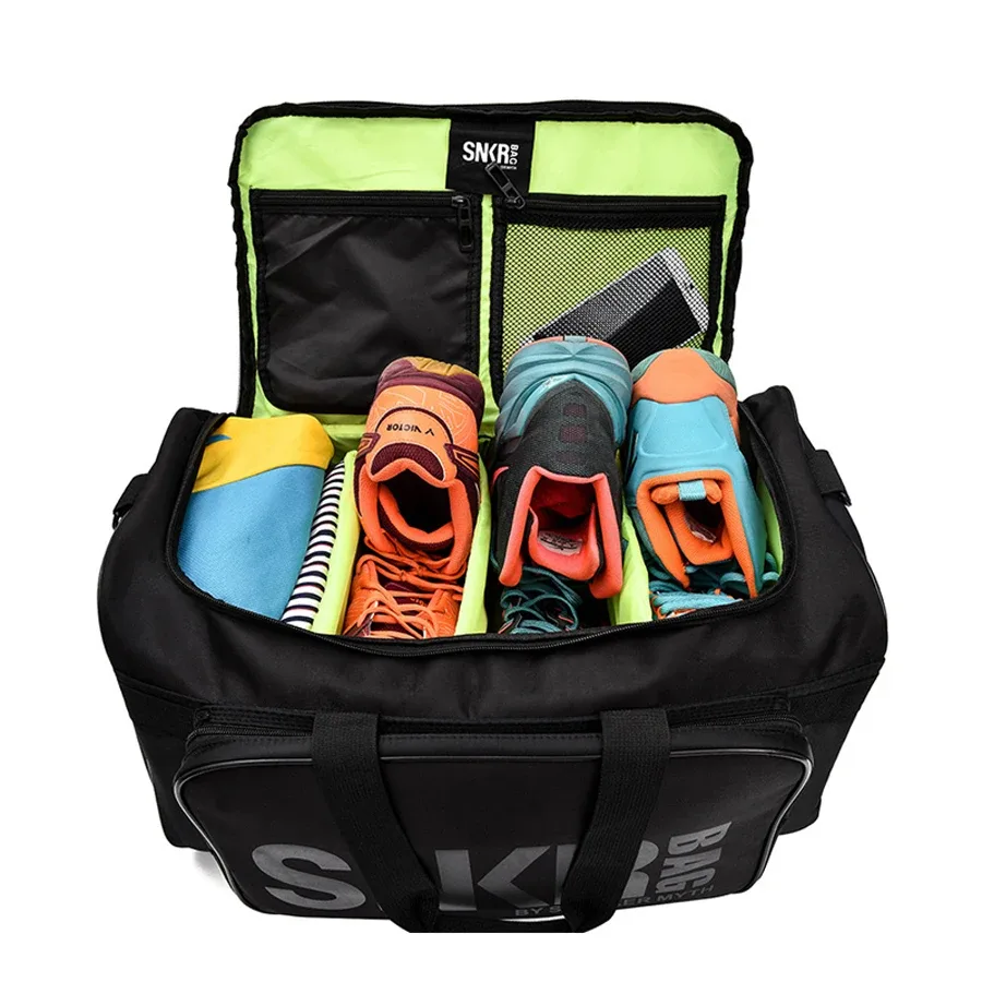 grand compartiment multiple sport formation sacs de sport hommes sneaker sac de sport chaussures emballage cube organisateur sac à bandoulière étanche snkr