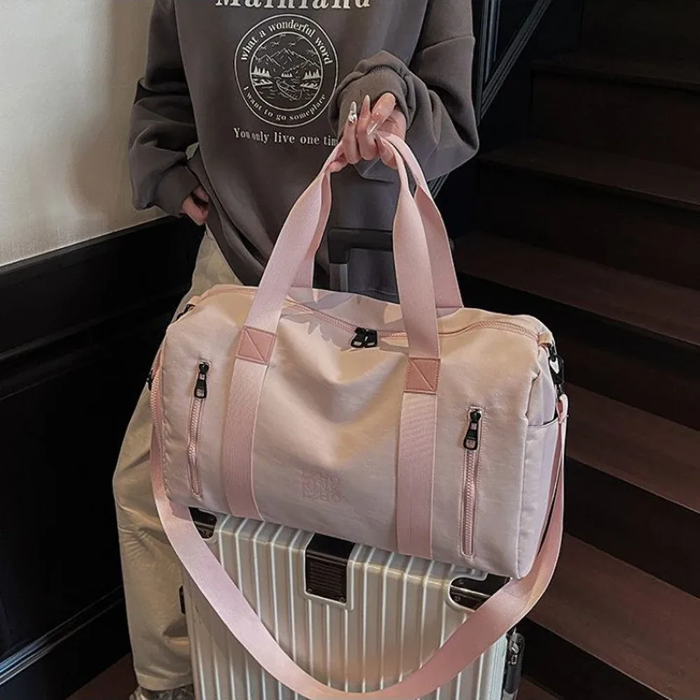 sacs de voyage tendance pour femmes, grande capacité, sac de sport pour hommes, sac de voyage imperméable pour le week-end, sac messager pour femme, compartiment sec et humide