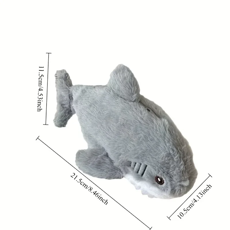 chaussons voyage forme requin gris clair détails blancs pelucheux doux flanelle organisateur cube sac compression pochette rangement