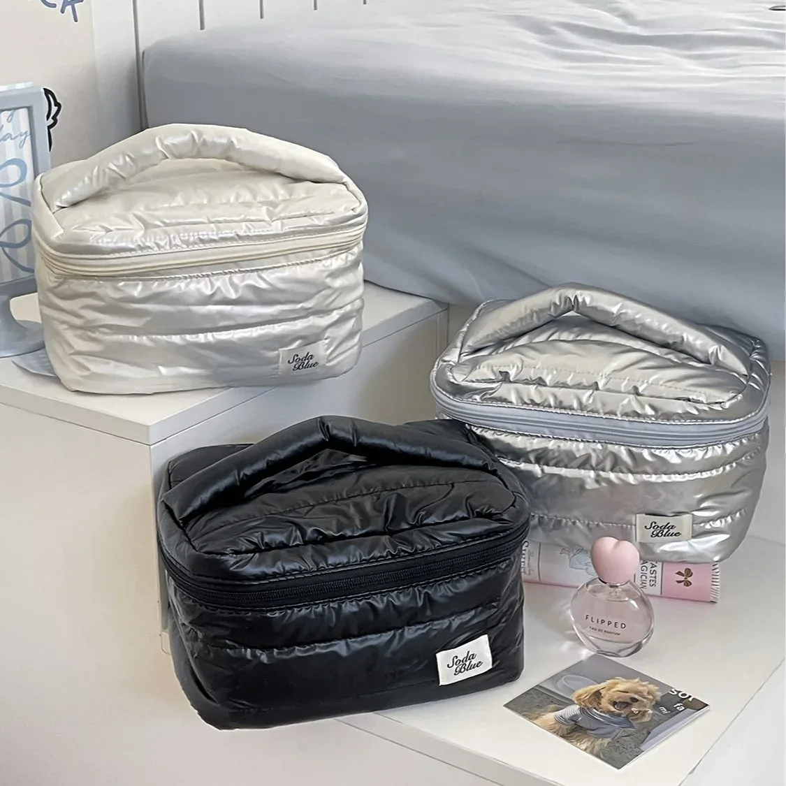 trousse de toilette portable étanche grande capacité minimaliste haut de gamme yt série lazy – sac de maquillage