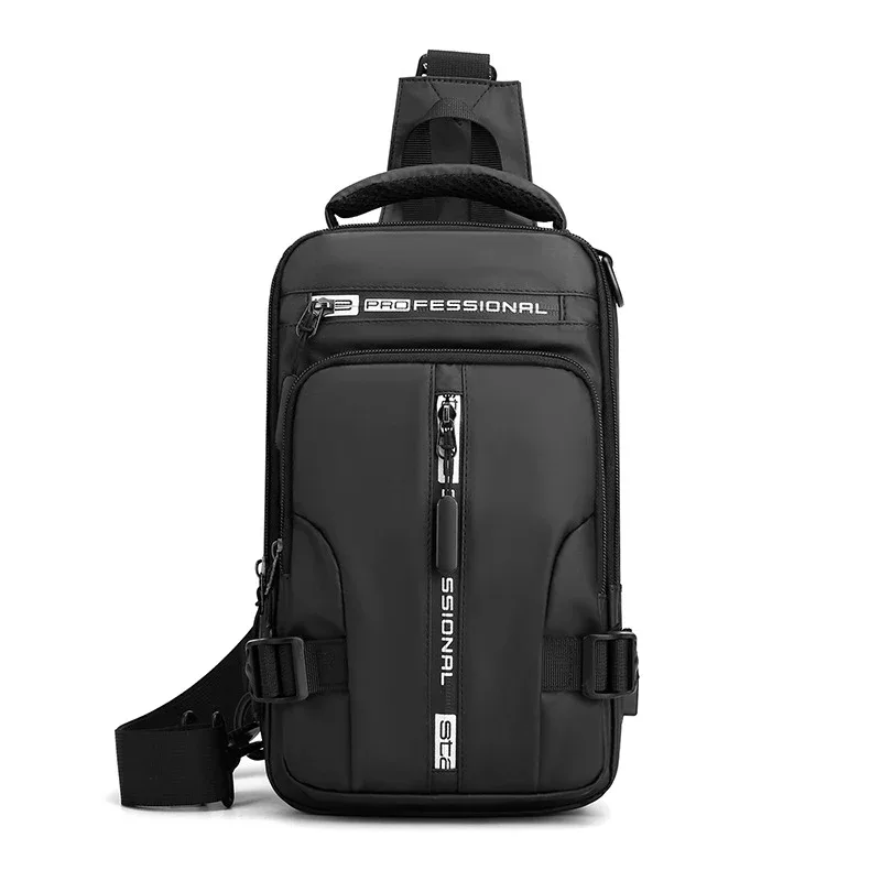 sac à bandoulière pour homme, sac porté en travers de la poitrine avec port de chargement usb, sac de voyage imperméable en nylon, sac messager polyvalent pour homme.