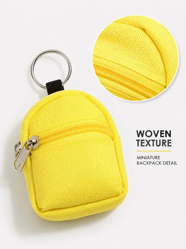 mini sac à dos porte-monnaie porte-clés avec deux poches zippées, pochette de rangement fonctionnelle pour petits essentiels, joli accessoire de sac pour le quotidien