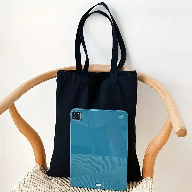 sac à bandoulière en toile de couleur unie pour femmes, simple et décontracté, grande capacité, pour le shopping et les voyages